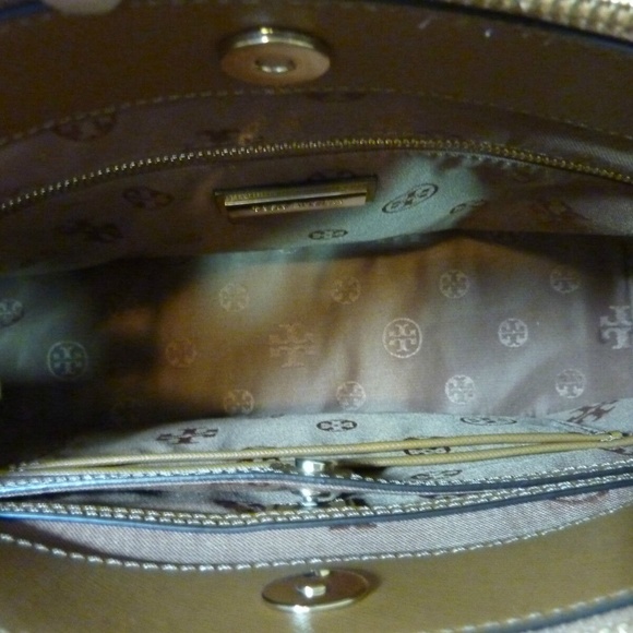 NEW Tory Burch Robinson Mini Double-Zip Tigers Eye Tan Leather Tote Bag/Satchel - Picture 7 of 14